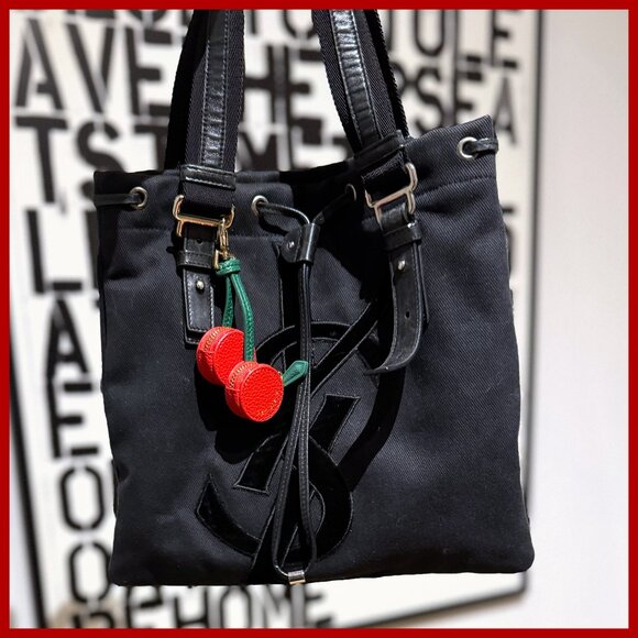 NEW Cherry Air Tag Holder Bag Charm/ Keychain | Pebbled Vegan Leather - Picture 4 of 4